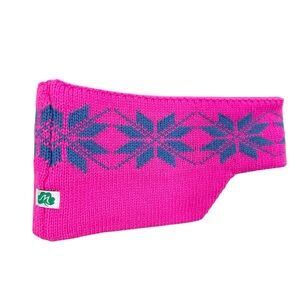 Vintage The Original MORIARTY HAT Stowe Vermont Wool Ski Headband Snowflake Pink